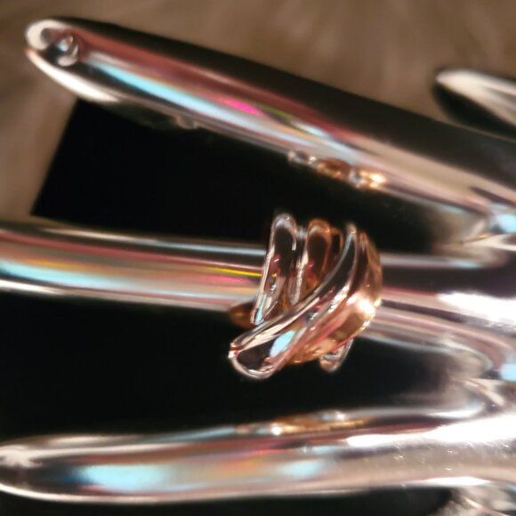 SILVER AND GOLD ROPE RING (SIZE 5) - Picture 2 of 3